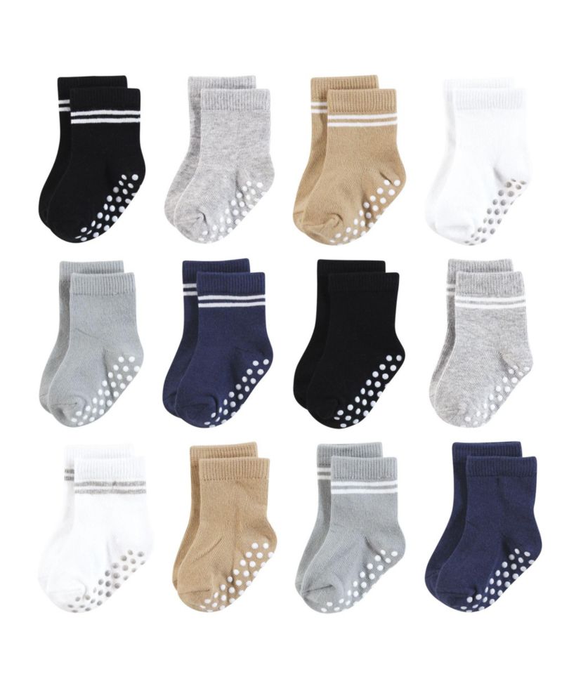 Baby Boys Hudson Cozy Cotton-Rich Newborn Terry Crew Socks