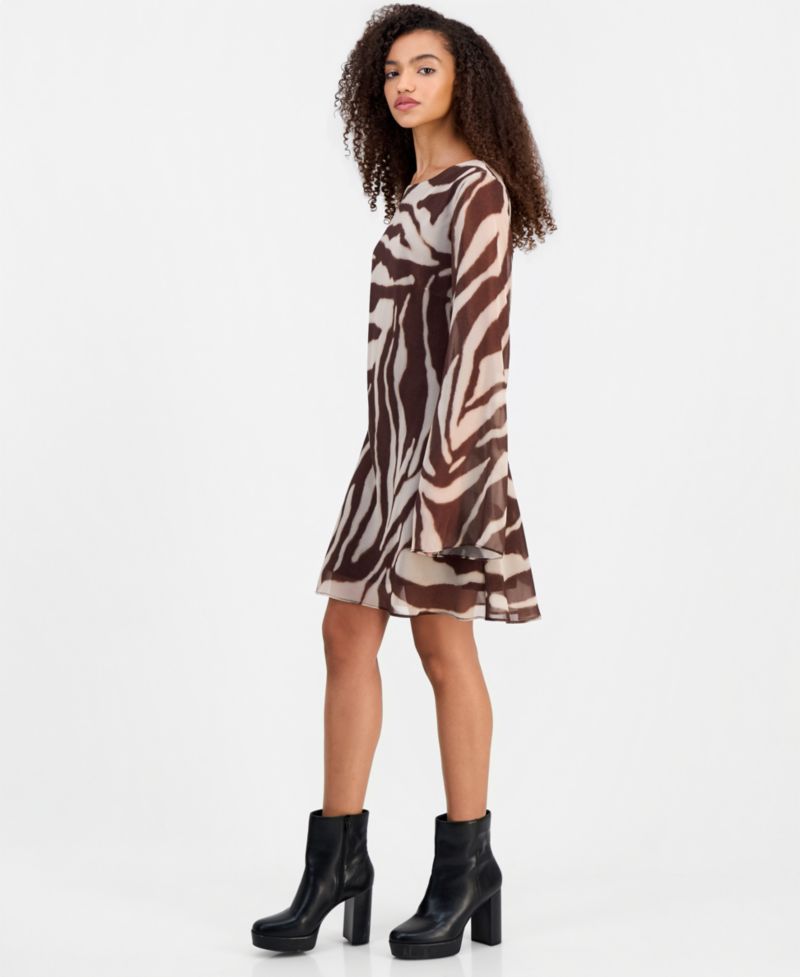 Juniors' Zebra-Print Mini Dress