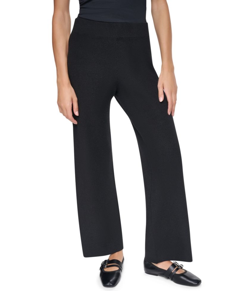 Women's Logo Stripe Wide-Leg Pull-On Sweater Pant