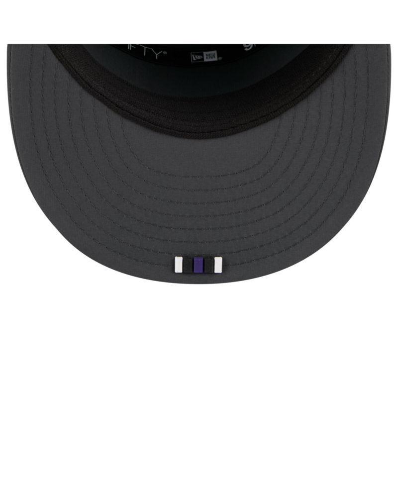 Men's Charcoal Baltimore Ravens 2025 Sideline Cold Weather Split Panel 9FIFTY Snapback Hat