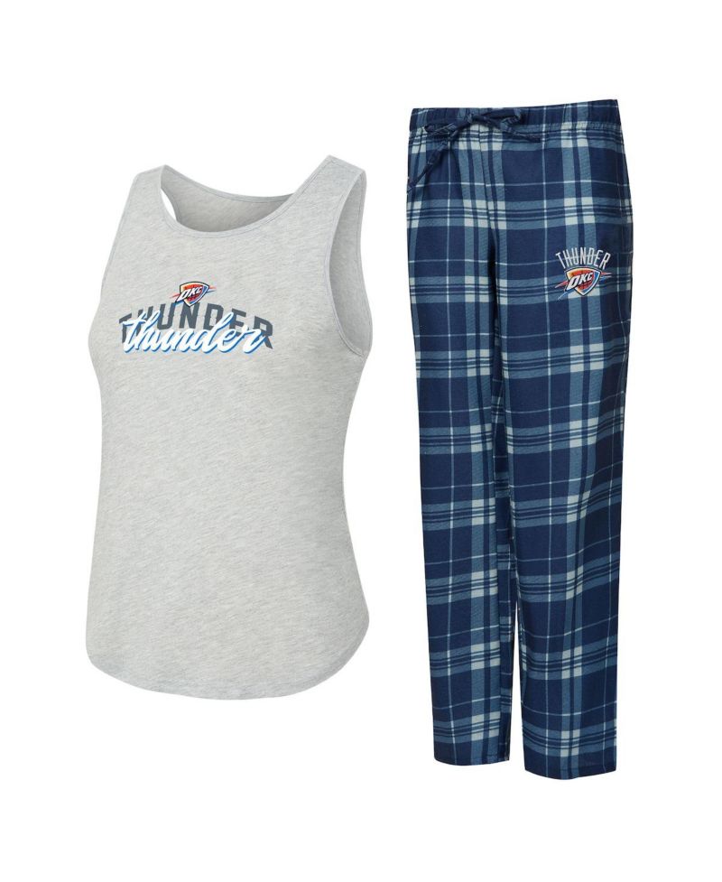 Women's Navy/Heather Gray Oklahoma City Thunder Regulate Tank & Pant Set