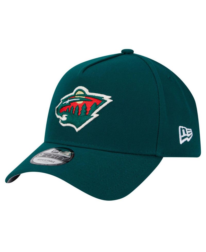 Men's Green Minnesota Wild Core A-Frame 9FORTY Adjustable Hat