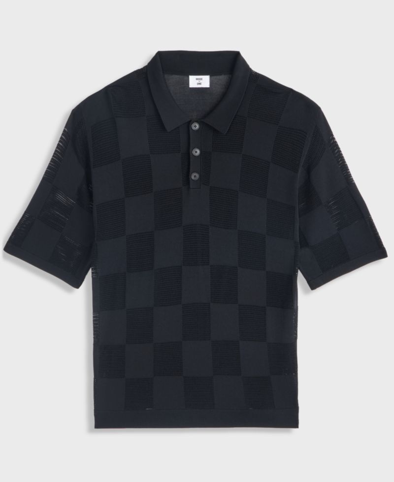 Men's Relaxed-Fit Cable-Knit Polo Sweater