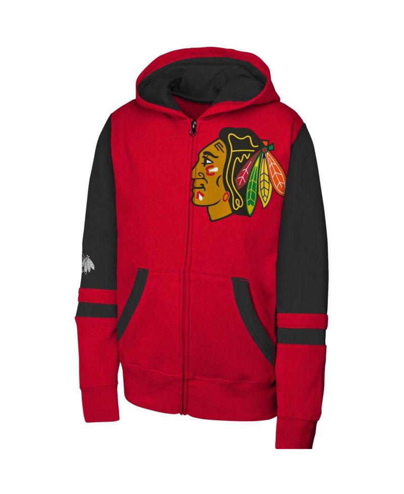 Big Boys and Girls Red Chicago Blackhawks Face Off Full-Zip Hoodie