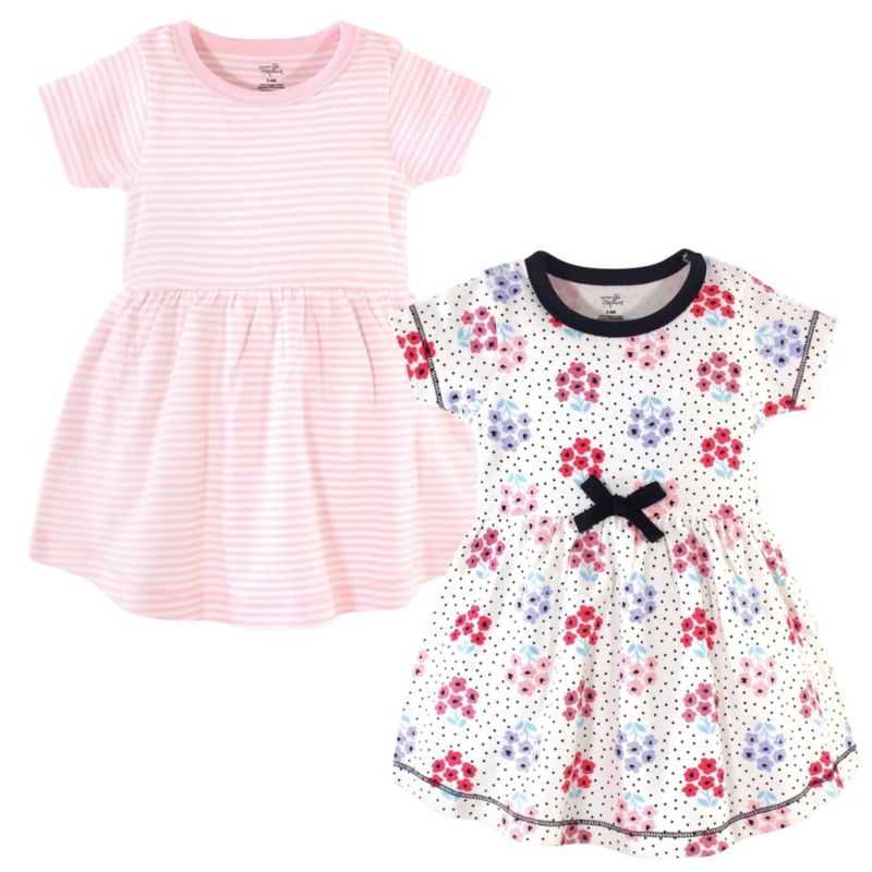 Baby Girls Comfortable Natural Cotton Dresses with Short and Long Sleeve Variations
