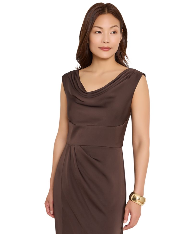 Women's Sleeveless Cowl Neck Satin Gown