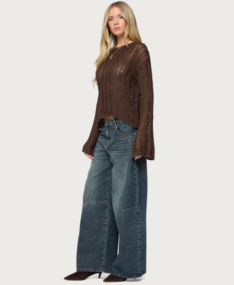Women's Jaide Sheer Ladder Knit Sweater