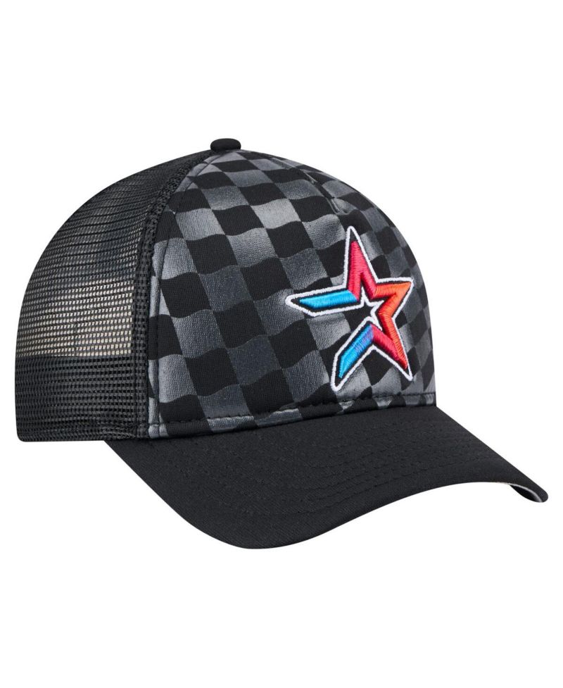 Men's Black Houston Astros Gradient 9FORTY A-Frame M-Crown Trucker Adjustable Hat