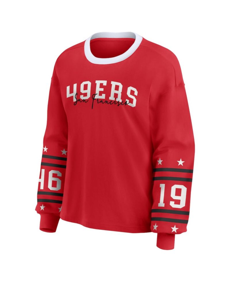 Women's Scarlet San Francisco 49ers Plus Size Sport Long-Sleeve T-Shirt