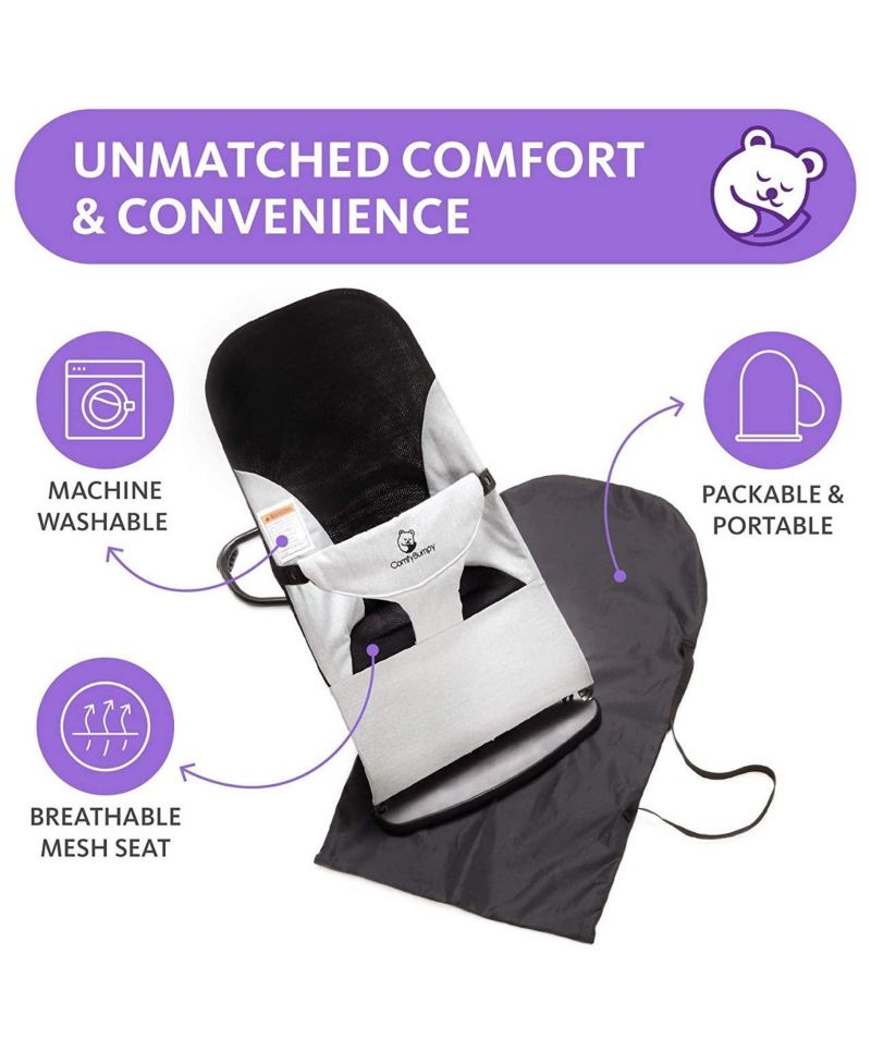 Kids Portable 2 in 1 Bouncer – Versatile Bouncer Chair Bouncer with Ergonomic Support to Use, Oatmeal