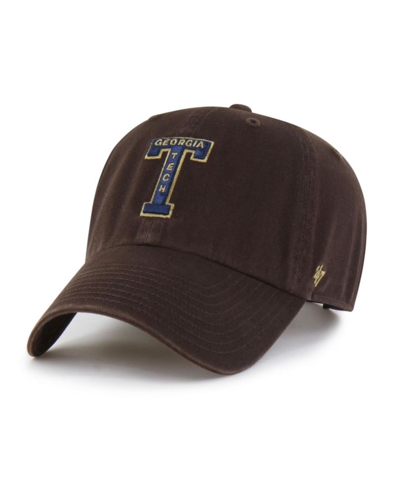 Men's '47 Brown Georgia Tech Yellow Jackets Vault Clean Up Adjustable Hat