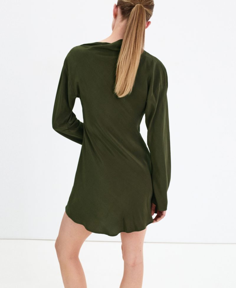 Women's Long-Sleeve Mini Boat-Neck Dress
