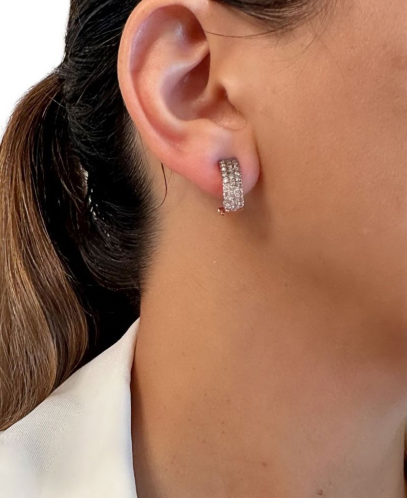 Ombr&eacute; Chocolate Diamond & Nude Diamond (1-1/4 ct. t.w.) Omega Hoop Earrings in 14k Rose Gold, White Gold or Yellow Gold