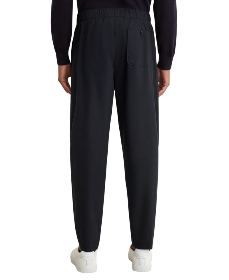 Men's Snap Flat-Front Tapered Stretch Cotton-Blend Pants