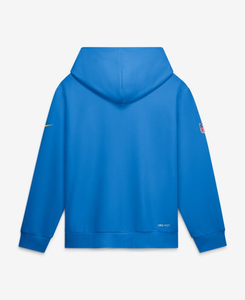 Men's Los Angeles Chargers Sideline Standard Issue Quarterback Scramble Full-Zip Dri-FIT Fleece Hoodie