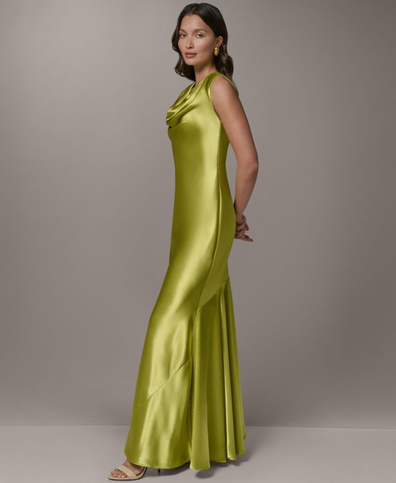 Petite Sleeveless Cowl Neck Ball Gown