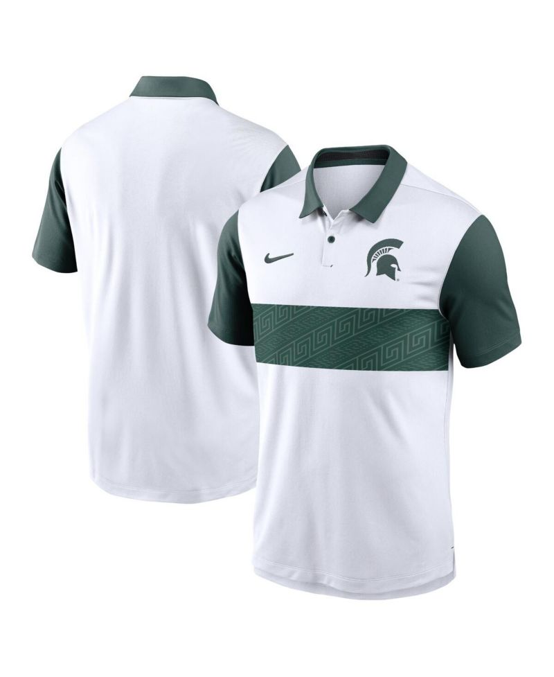 Men's White Michigan State Spartans Primetime Campus Vapor Performance Polo