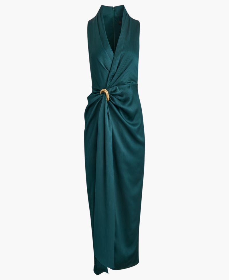 Petite Surplice V-Neck Sleeveless Side Slit Gown