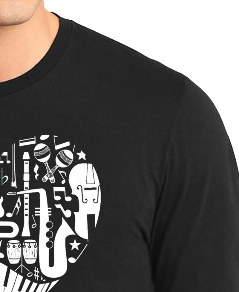 Men's Music Instruments Heart Word Art Long-Sleeve T-Shirt