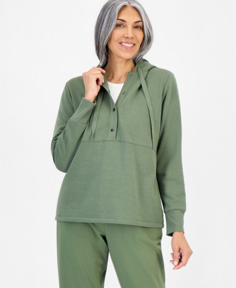 Petite LuxLounge Fleece Hooded Sweatshirt