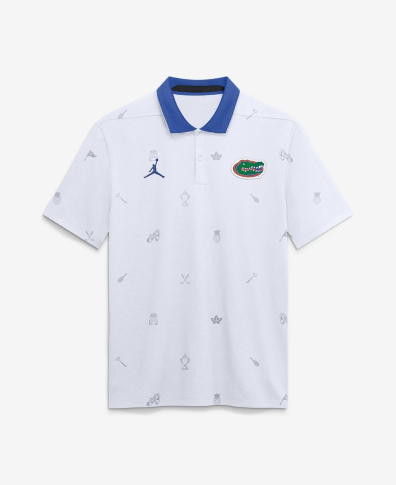 Men's White Florida Gators Vapor Pattern Dri-FIT Polo Shirt