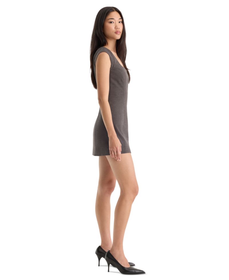 Women's Square Neck Cap-Sleeve A-Line Dress