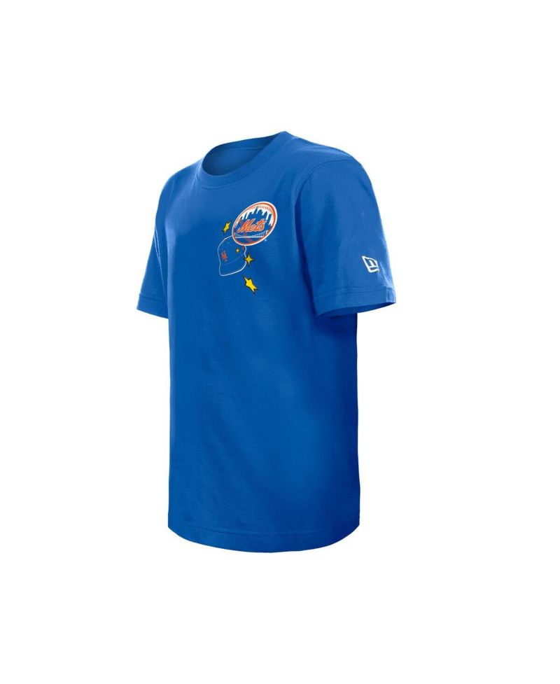 Big Boys and Girls Royal New York Mets Stars Cap T-Shirt