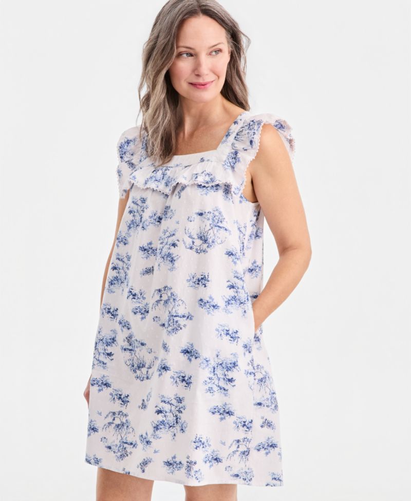 Women's Cotton Toile Clip Dot Chemise