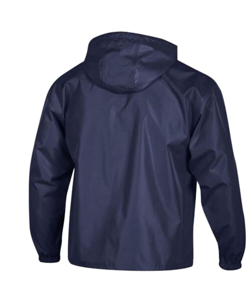 Men's Navy New England Patriots Packable Windbreaker Half-Zip Jacket