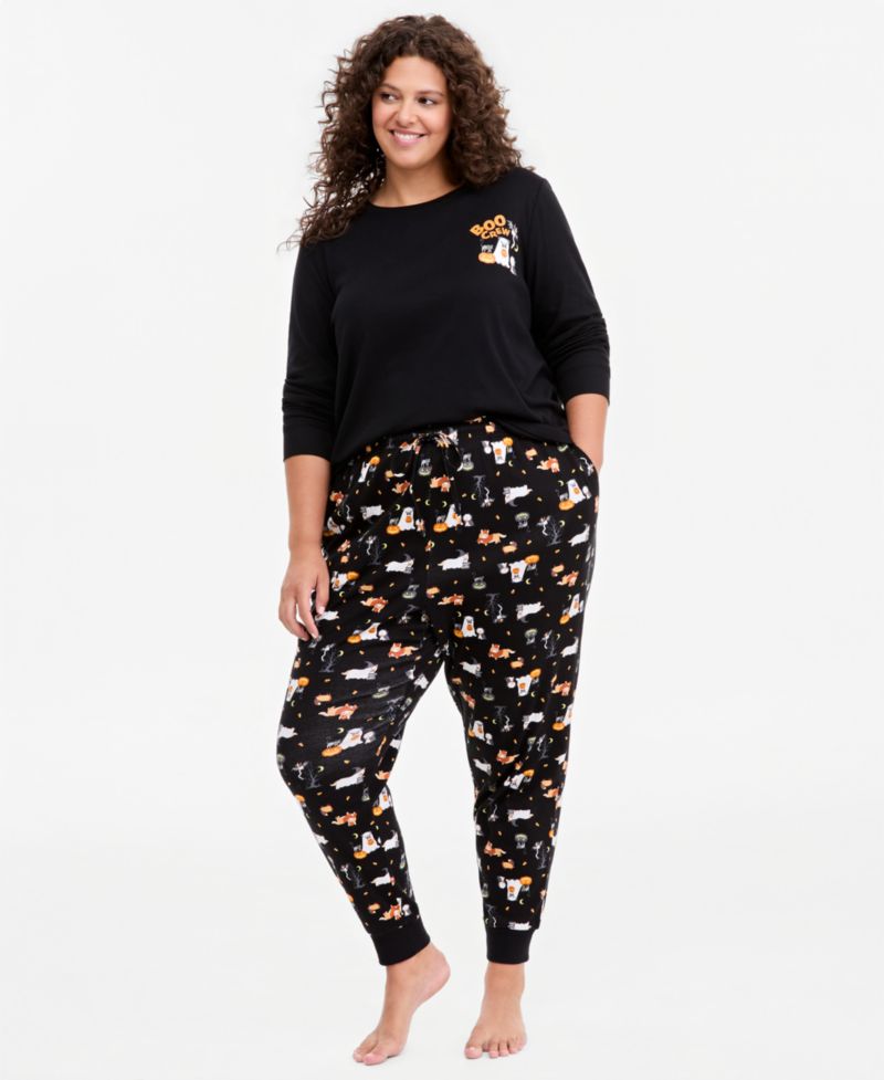 Women's Plus Halloween Party Pajama Set