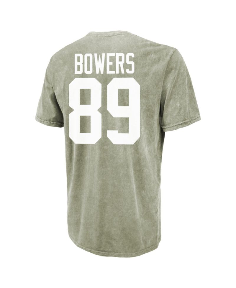Men's Las Vegas Raiders Brock Bowers Distressed Mineral-Washed T-Shirt