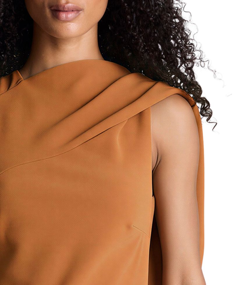 Women's Cowl Neck Drape-Back Maxi Dress