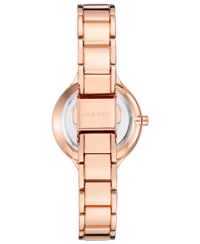 Women's Quartz Rose Gold-Tone Alloy Link Bracelet Watch, 36mm