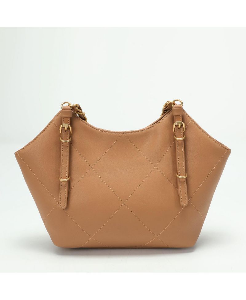 Luxea Quilted Chain Shoulder Bag Small Leather Handbag with Gold Chain Strap