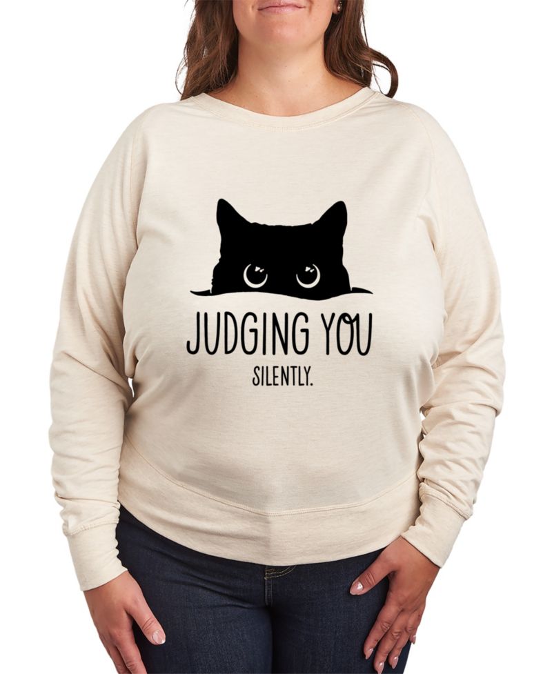 Plus Size Trendy Judging You Graphic Pullover Top