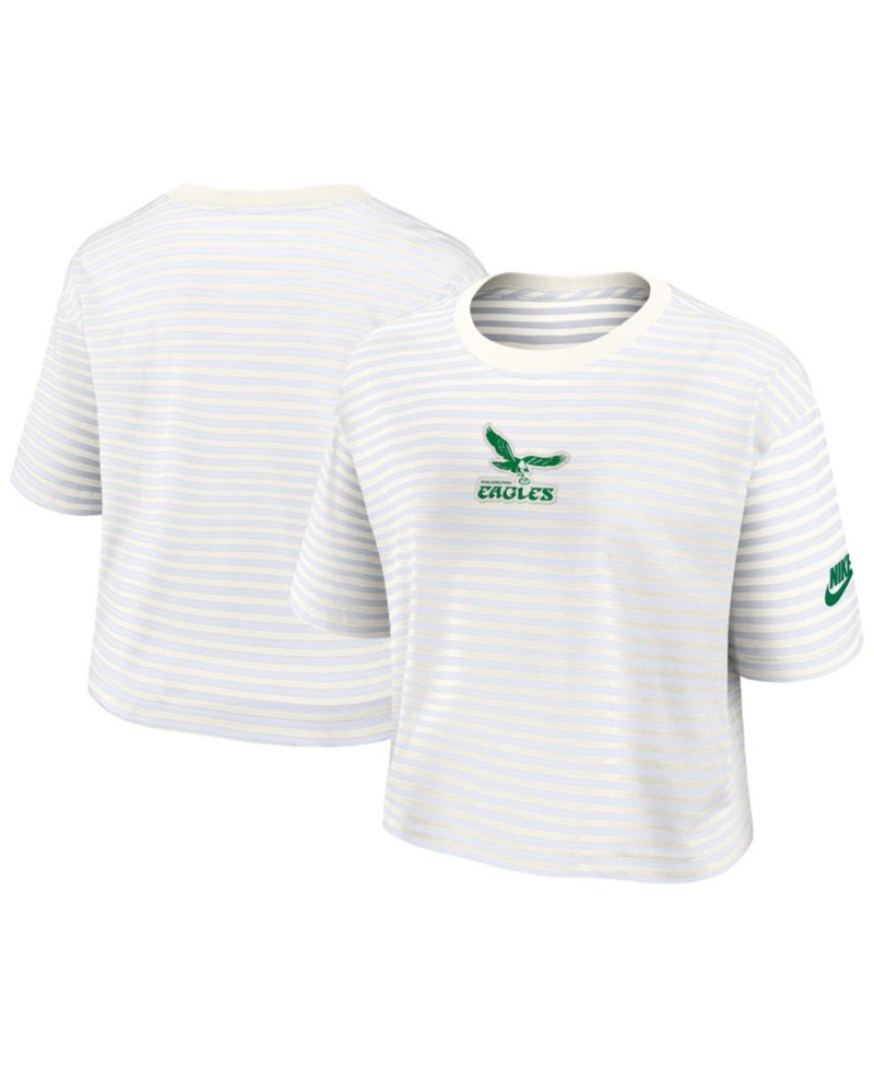 Women's Philadelphia Eagles Striped Cropped T-Shirt