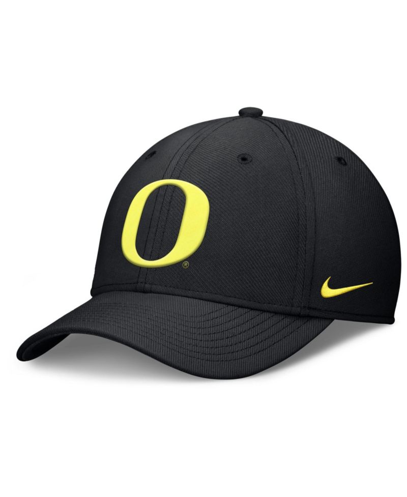 Men's Black Oregon Ducks Rise SwooshFlex Dri-FIT Hat
