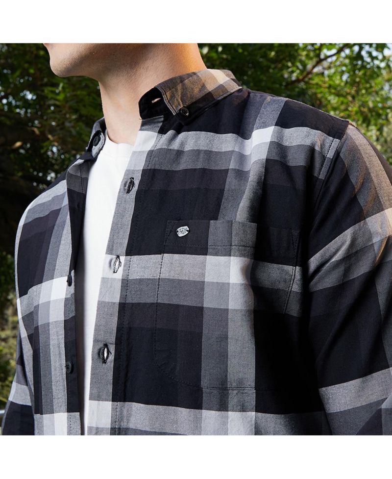 Men's Onyx Pixelated-Check Relaxed Shirt