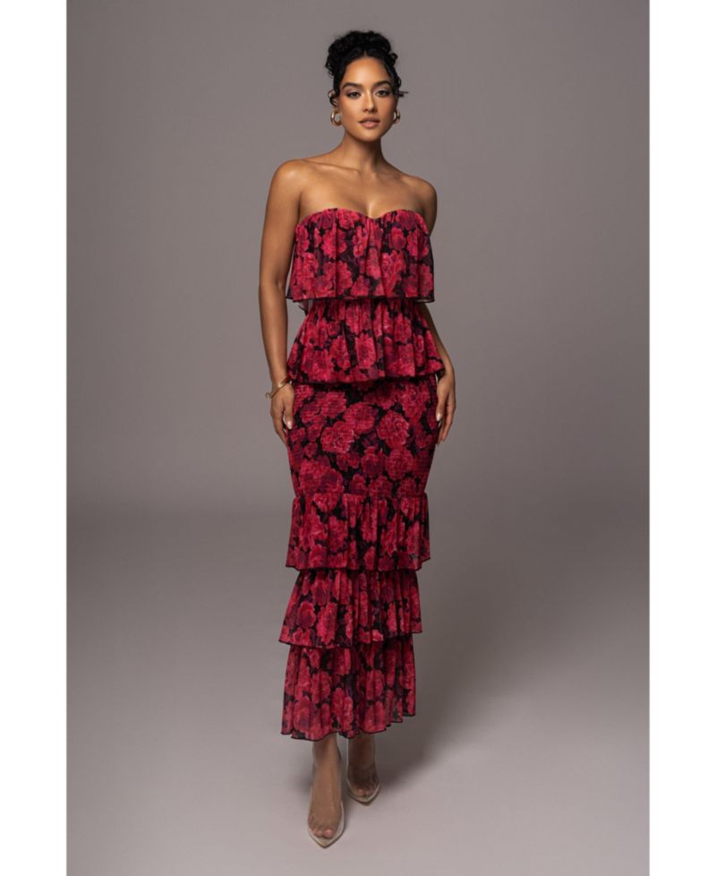 Women's Floral Casa Blanca Ruffle Dress