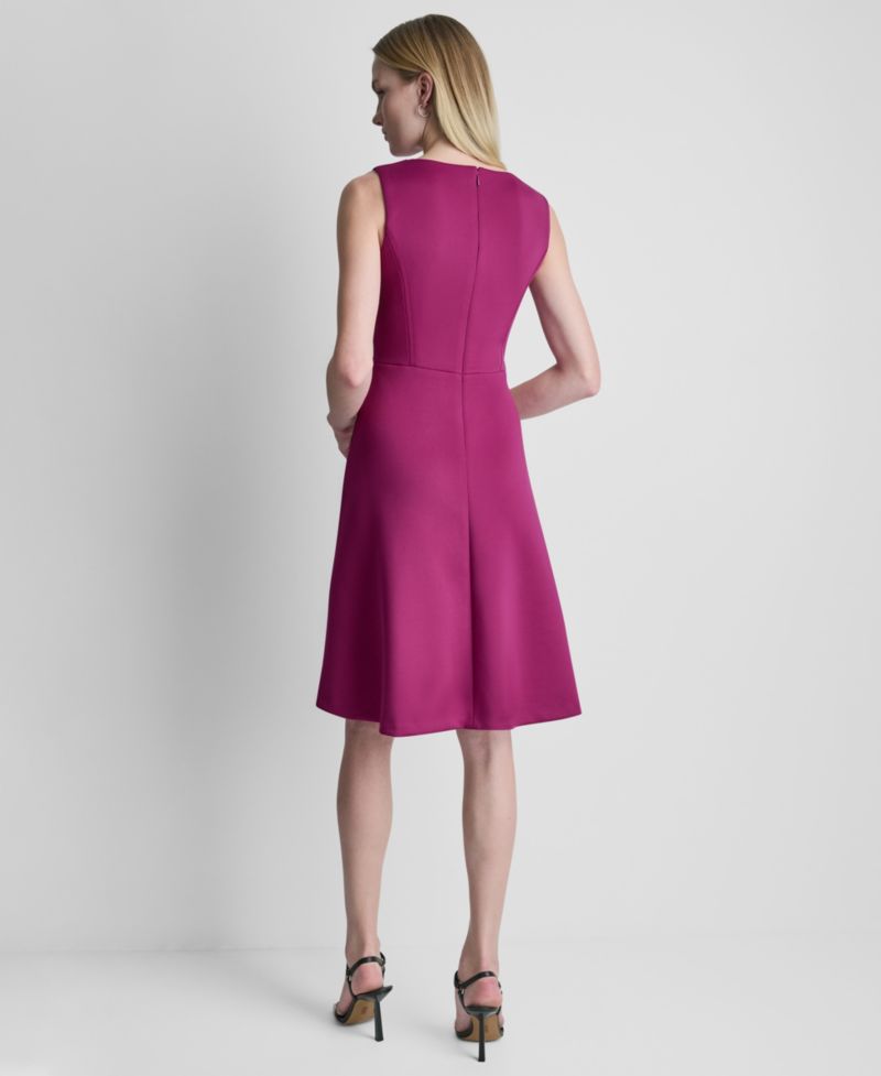 Women's Sleeveless Zip-Front Crewneck Dress