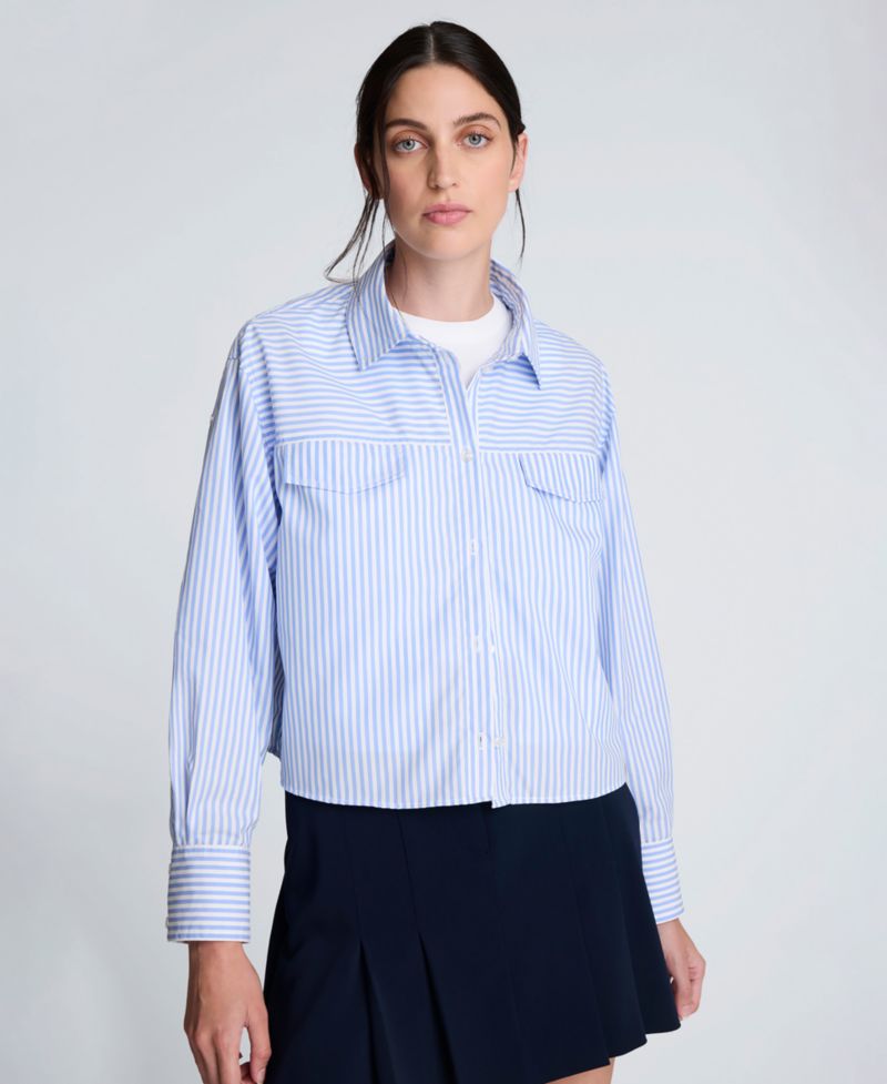 Women's Striped Boxy Cropped Top