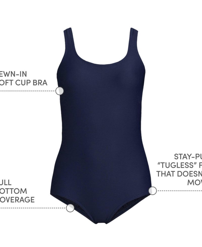 Women's Tugless Low Leg One Piece Swimsuit