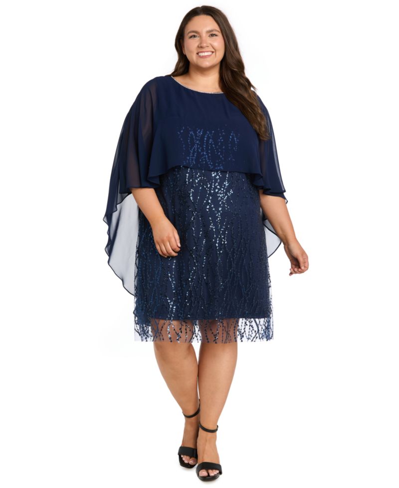 Plus Size Scoop Neck Beaded Sheath Dress