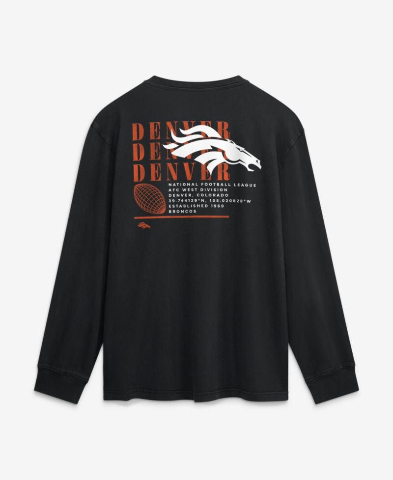 Men's Denver Broncos Fullback Drive Relaxed Fit Peached Cotton Long Sleeve T-Shirt