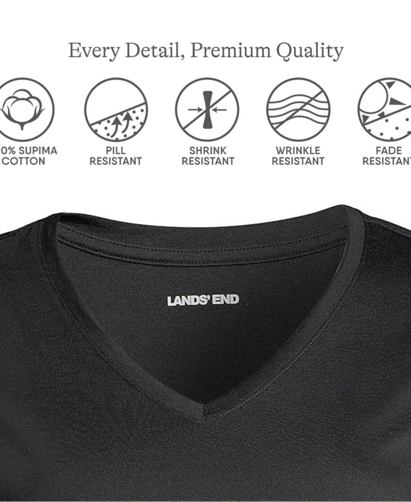 Plus Size Supima Cotton V-neck T-Shirt