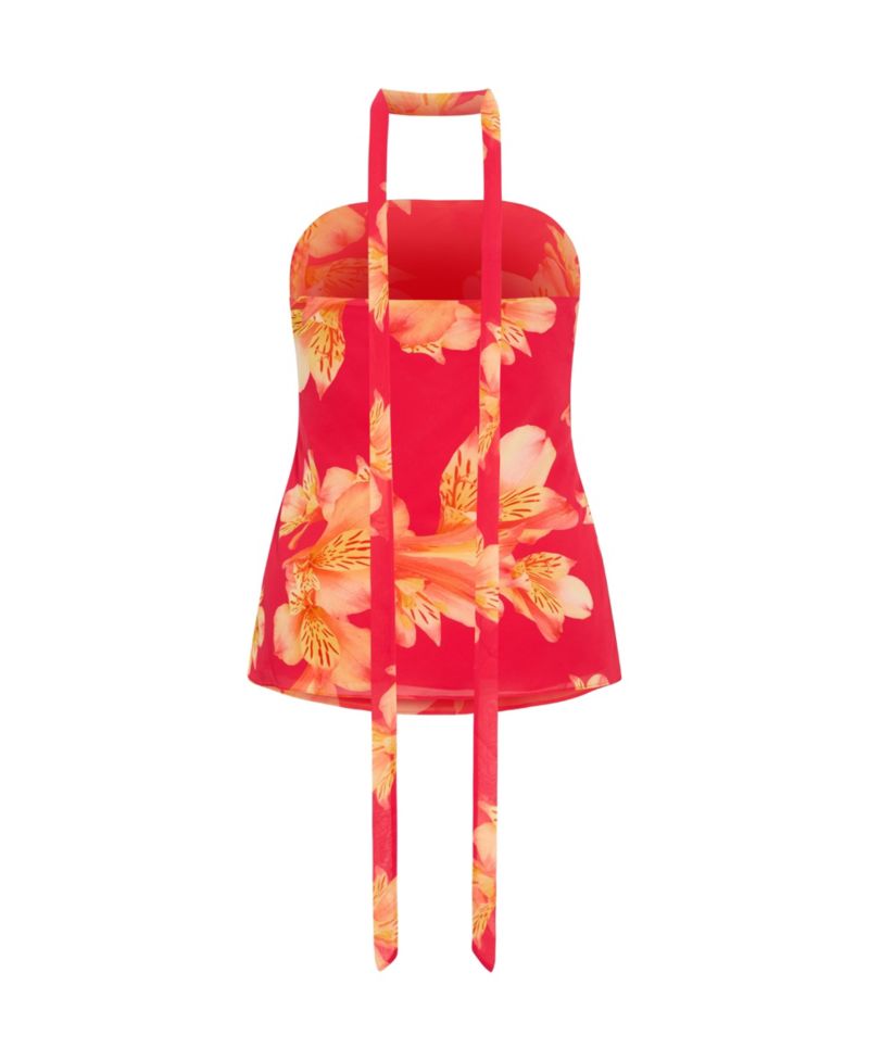 Women's Soiree Print Frill Detail Top