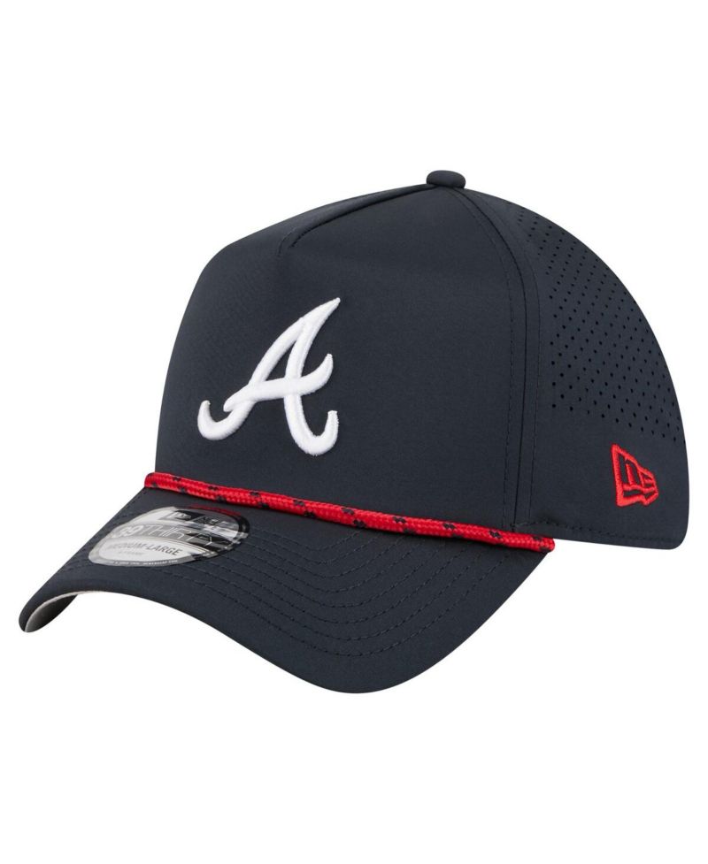 Men's Navy Atlanta Braves 39THIRTY A-Frame Perforated Flex Hat