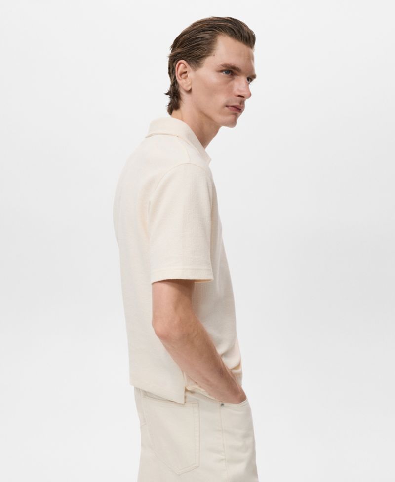 Men's Regular-Fit Textured Polo Shirt