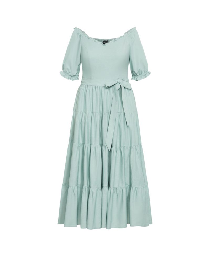 Women's Puffed Sleeve Maxi Dress