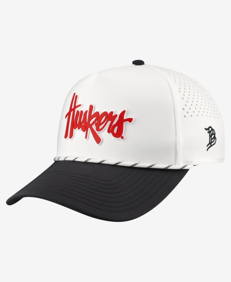 Men's White/Black Nebraska Huskers Classic Adjustable Rope Hat